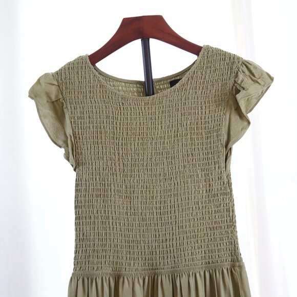 KYL Olive Smocked Tiered Maxi Dress - Picture 2 of 8